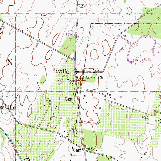 Topographic Map of Saint James Cemetery, WV