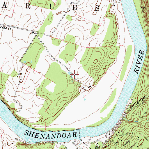 Topographic Map of Shannondale Springs Wildlife Management Area, WV