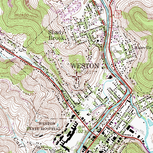 Topographic Map of Buck Hill, WV
