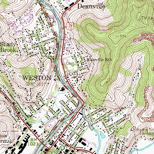 Topographic Map of Donlan Heights, WV