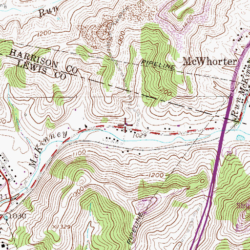 Topographic Map of Homeland, WV
