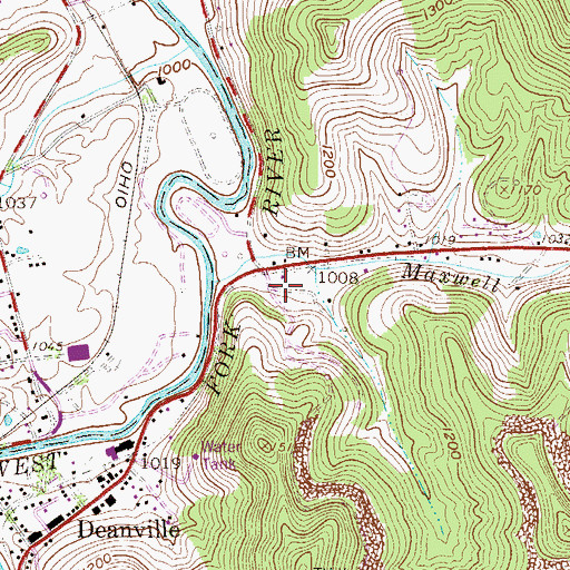 Topographic Map of Los Anglin, WV