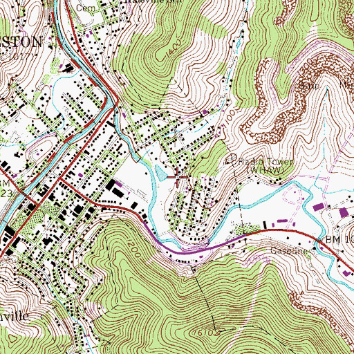 Topographic Map of Weston City Park, WV