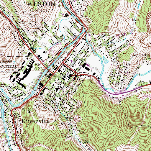 Topographic Map of Weston High School (historical), WV
