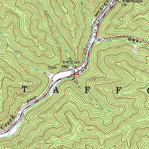 Topographic Map of Pound Mill Branch, WV