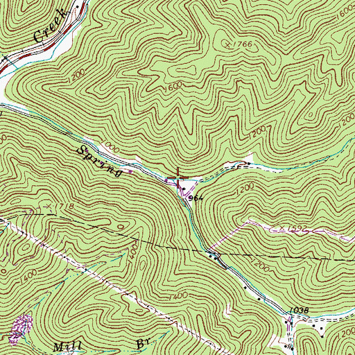 Topographic Map of Righthand Fork, WV