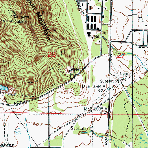 Topographic Map of Hickory Grove School (historical), AL