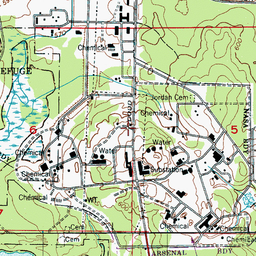 Topographic Map of Silver Hill School (historical), AL