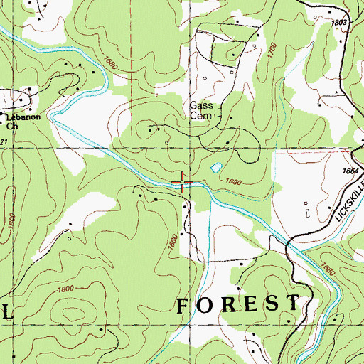 Topographic Map of Johnson Ford, GA