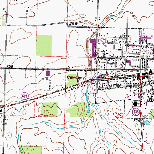 Topographic Map of McComb Union Cemetery, OH