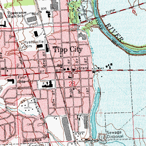 Topographic Map of Monroe Township Building, OH