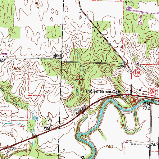 Topographic Map of Litzenberg Memorial Woods, OH