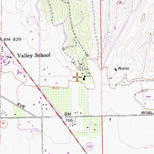 Topographic Map of White Gate Ranch, CA