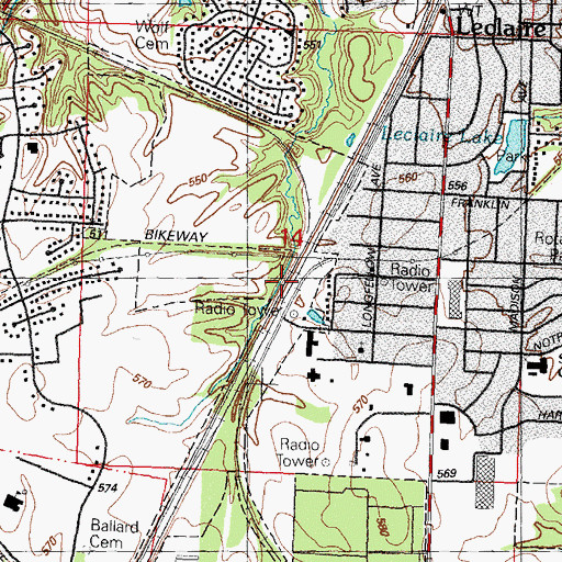 Topographic Map of Bell Siding, IL