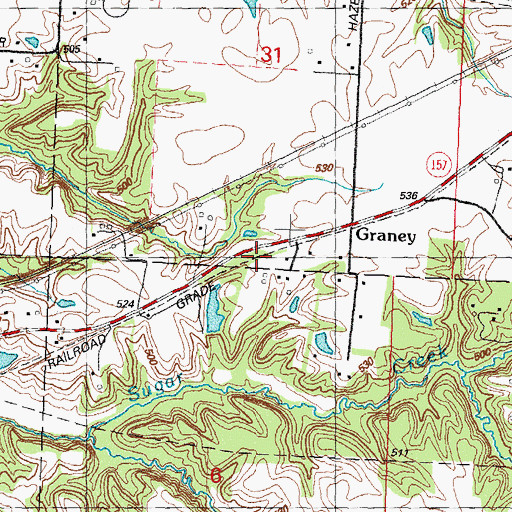Topographic Map of Grainey Siding, IL