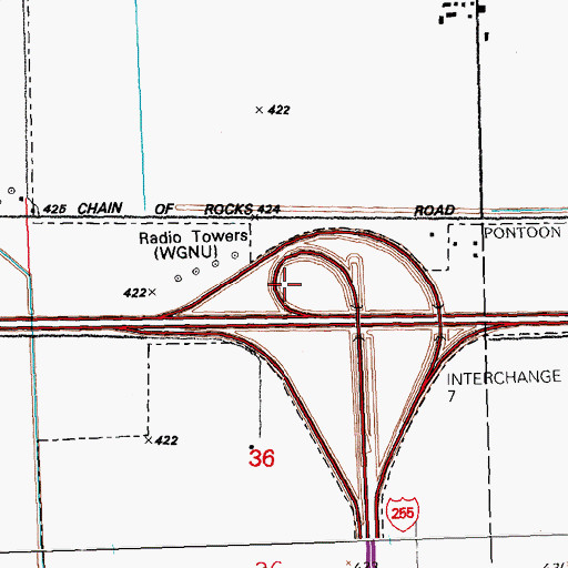 Topographic Map of Sunset Speedway (historical), IL