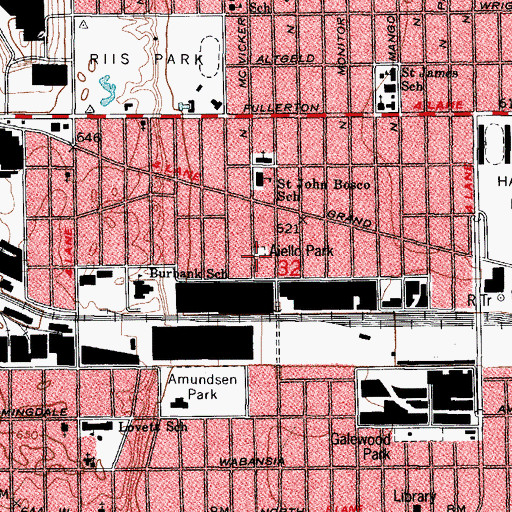 Topographic Map of Aiello Park, IL