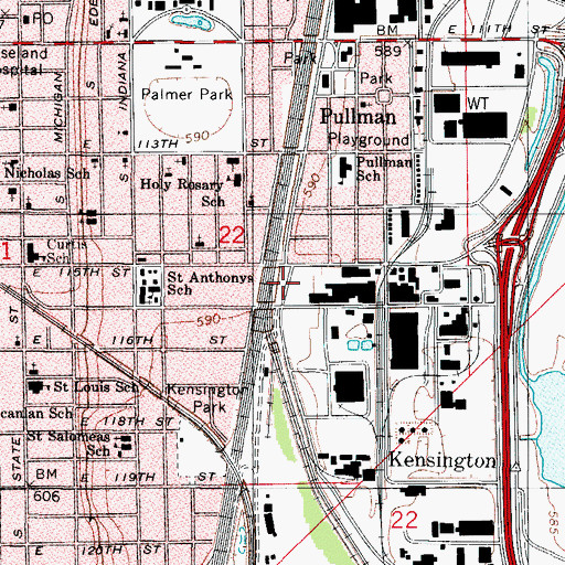 Topographic Map of Calumet Station, IL