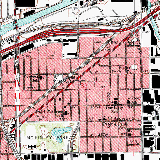 Topographic Map of Ducktown, IL