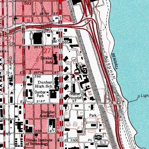 Topographic Map of Myricks Stock Yard (historical), IL