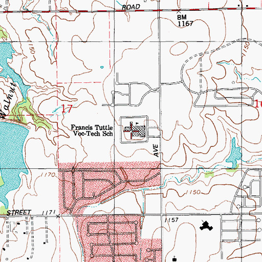Topographic Map of Francis Tuttle Technology Center, OK