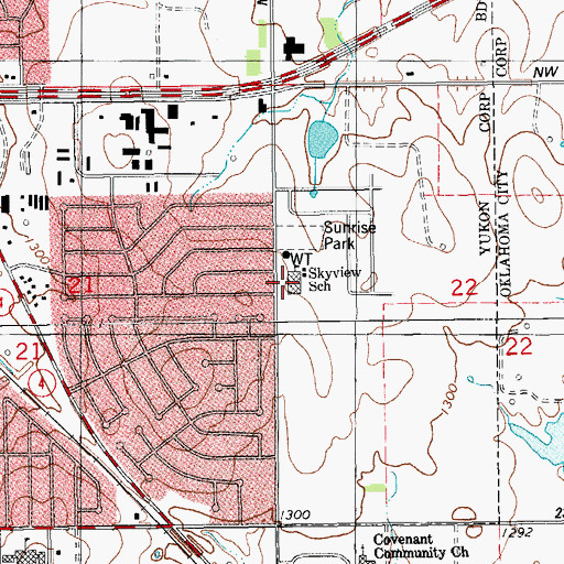 Topographic Map of Skyview Elementary School, OK