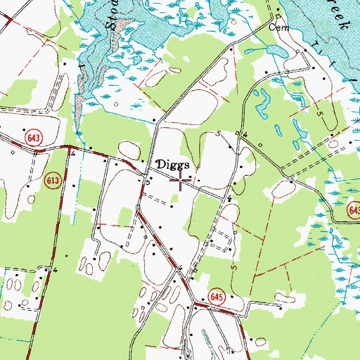 Topographic Map of Deal Cemetery, VA