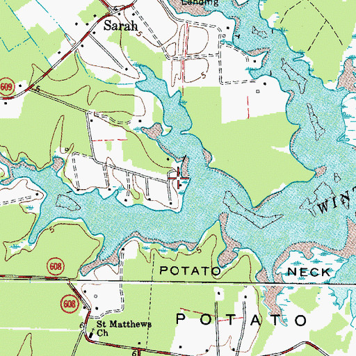 Topographic Map of Hudgins Cemetery, VA