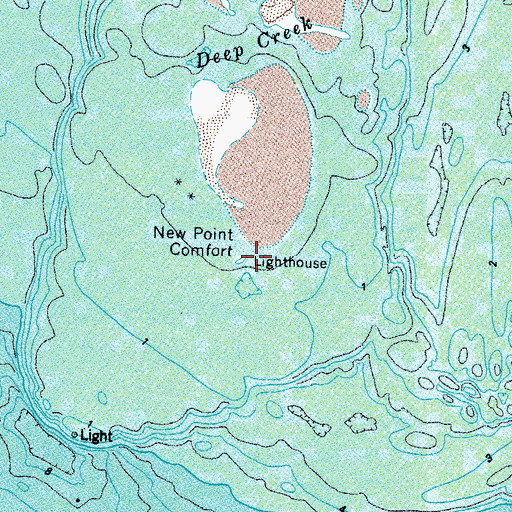 Topographic Map of New Point Comfort Lighthouse, VA