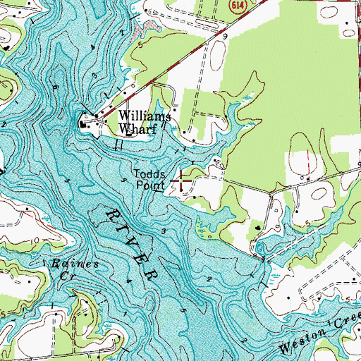 Topographic Map of Poplar Grove Cemetery, VA