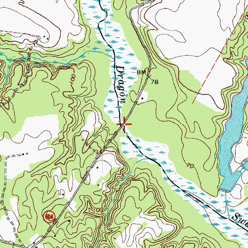 Topographic Map of Byrds Bridge, VA