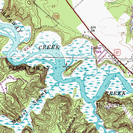Topographic Map of Merryvayle Creek, VA