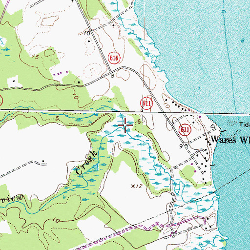 Topographic Map of North Branch Beaverdam Swamp, VA