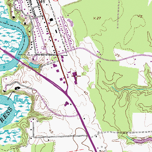 Topographic Map of Smithfield Square Shopping Center, VA