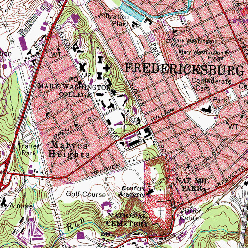 Topographic Map of Framar Hall, VA