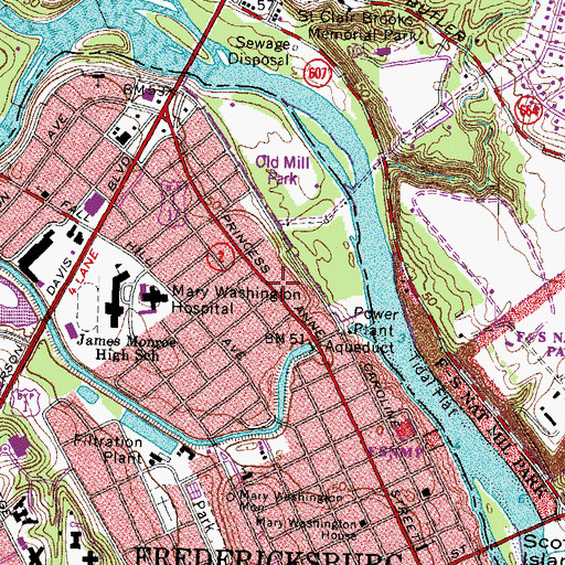 Topographic Map of Gari Melcher Memorial Gallery, VA