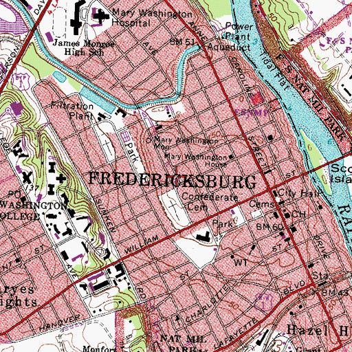 Topographic Map of George Rogers Clark Monument, VA