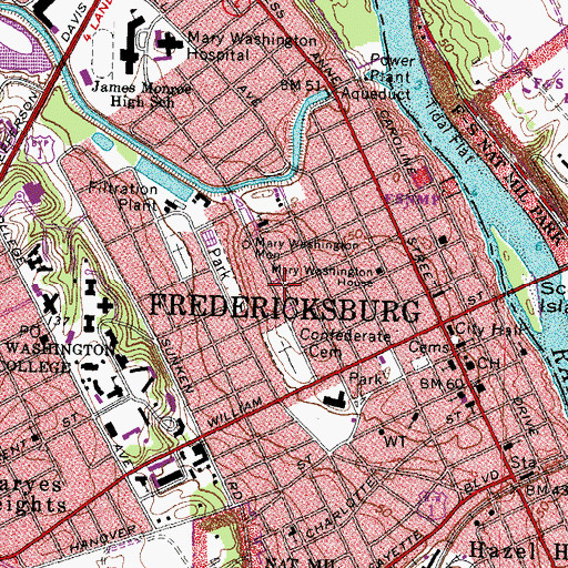 Topographic Map of General Mercer Monument, VA