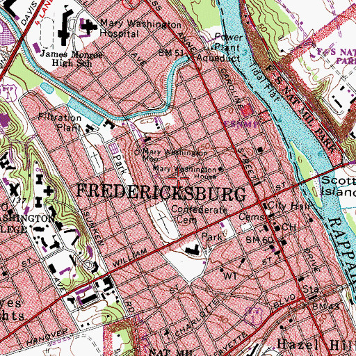 Topographic Map of Kenmore, VA