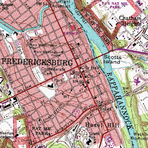 Topographic Map of Masonic Cemetery, VA
