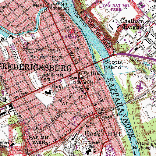Topographic Map of National Bank Museum, VA