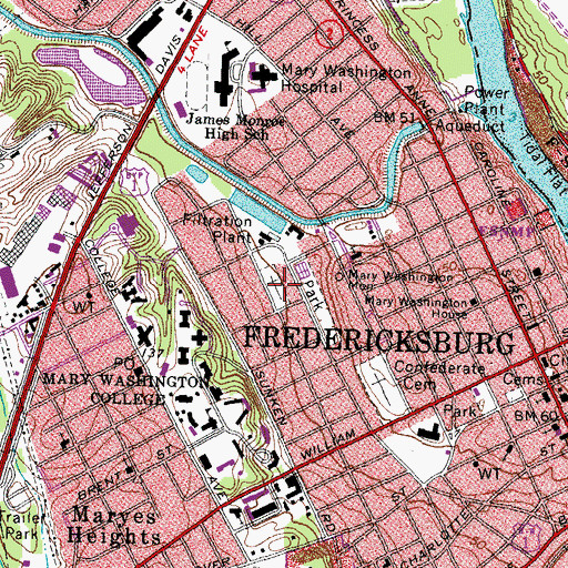 Topographic Map of Shiloh Cemetery, VA