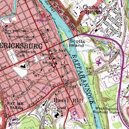 Topographic Map of The Chimneys, VA