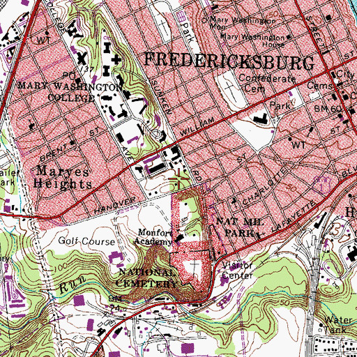 Topographic Map of Trench Hall, VA