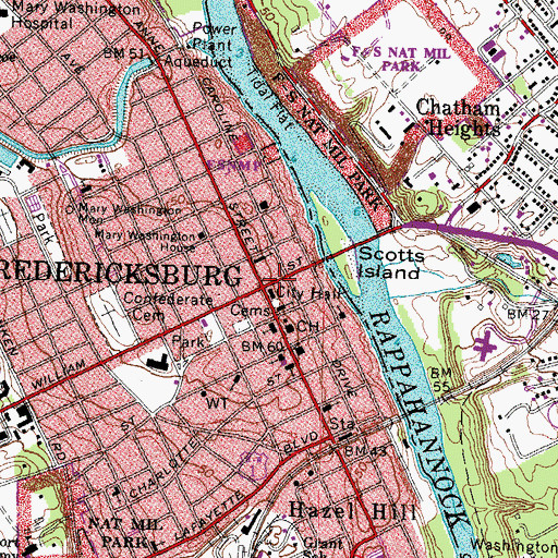 Topographic Map of Fredericksburg Area Museum and Cultural Center, VA