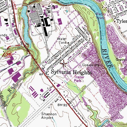 Topographic Map of First Church of Love Baptist Church, VA