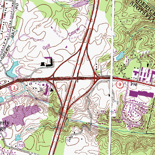 Topographic Map of Interchange 130, VA