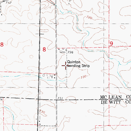 Topographic Map of Quinton Landing Strip (historical), IL
