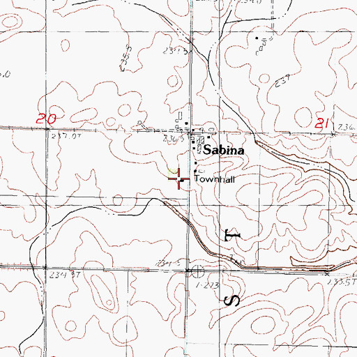 Topographic Map of West Townhall, IL