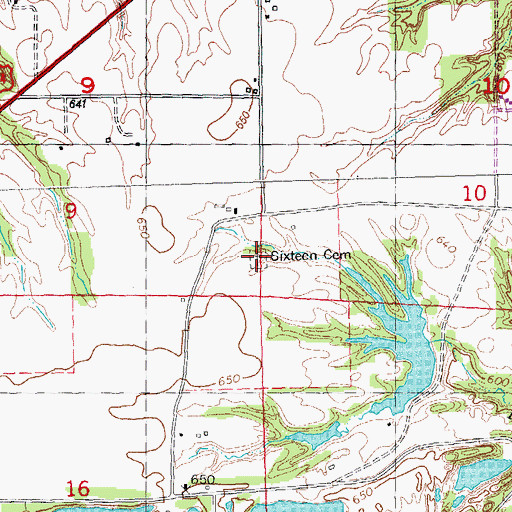Topographic Map of Summum Sixteen Cemetery, IL